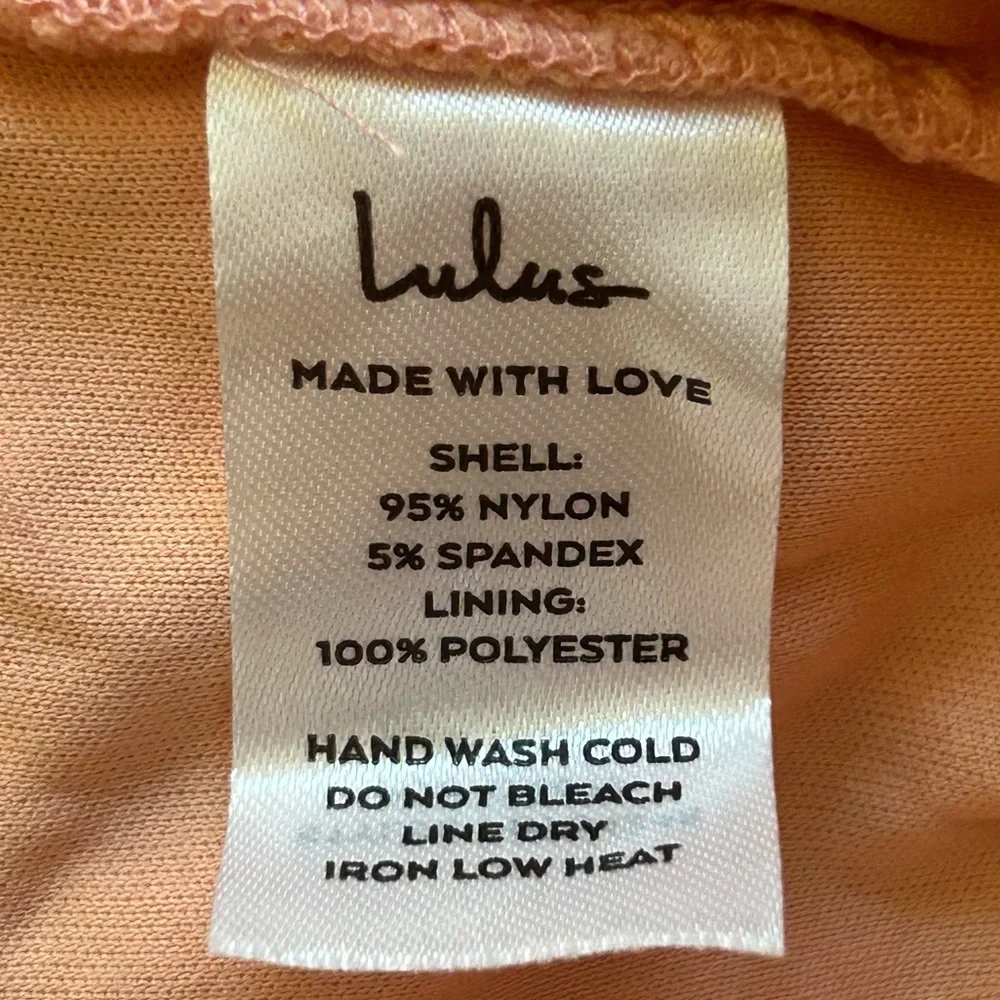 LULUS Got You Staring Peach Ruched Mesh Bodycon Mini Dress